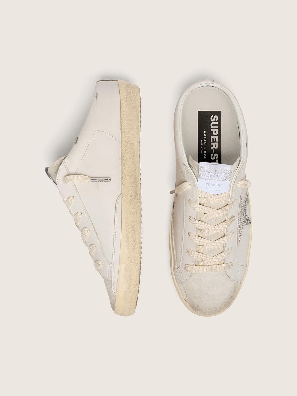 Super-Star Sabot Donna colore Bianco Swarovski — vista 3