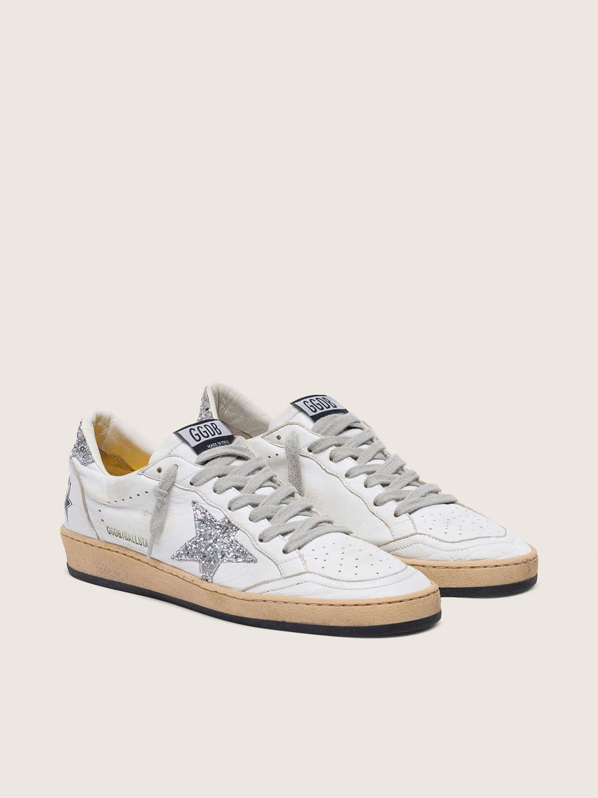 Ball Star Donna colore Bianco glitter argento — vista 2